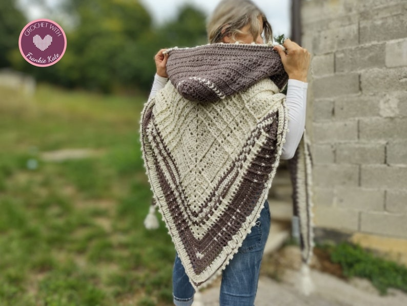 Nova Hooded Triangle Shawl Crochet Pattern – Cozy & Stylish DIY Wrap