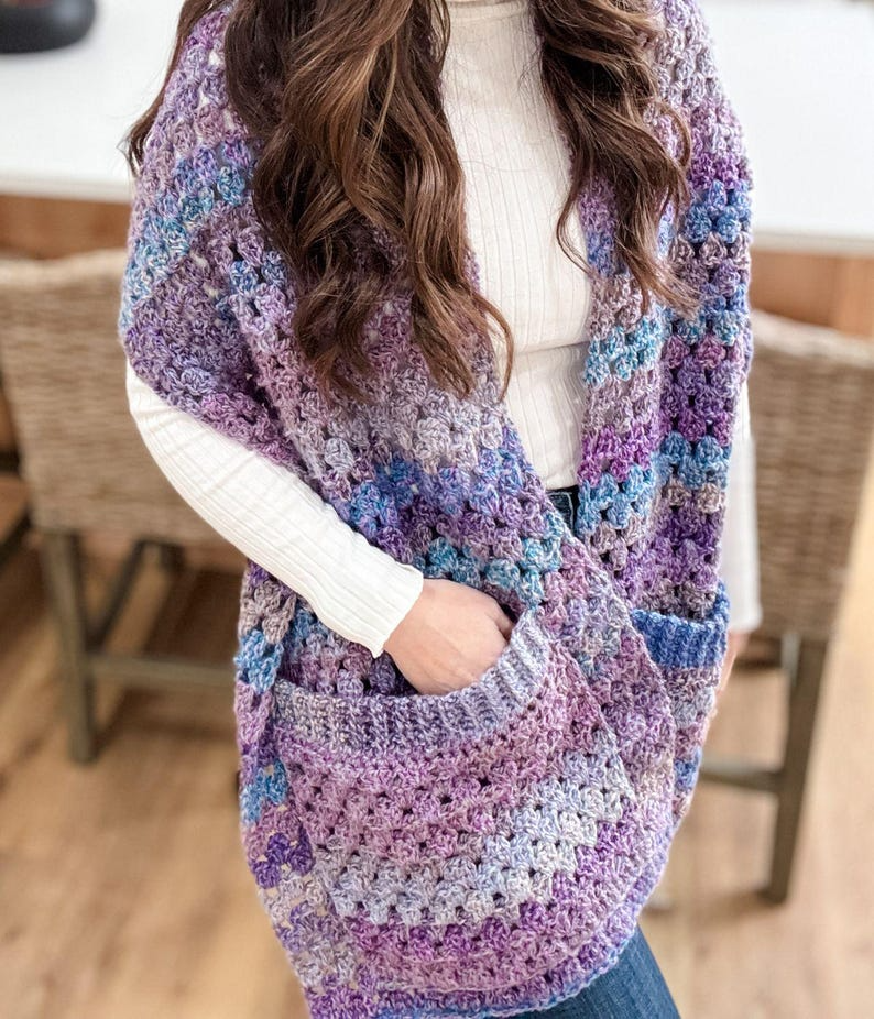 Chunky Granny Square Poncho Crochet Pattern